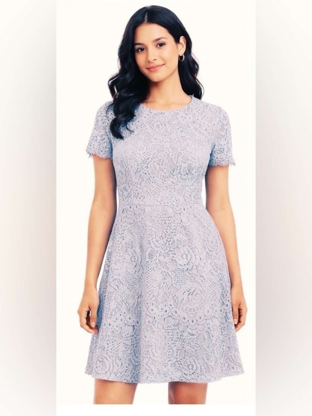 Altar’d State Elegant Light Blue Lace Dress